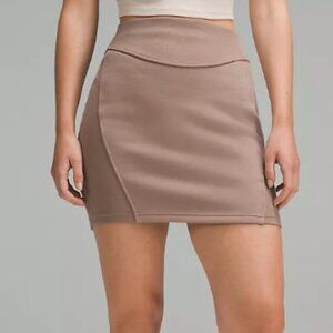 Scuba High-Rise Mini Skirt in Taupetastic (Size L)
